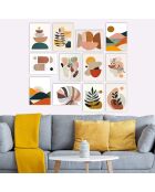 12 Tableaux décoratifs Abstrait multicolores - 20x15 cm